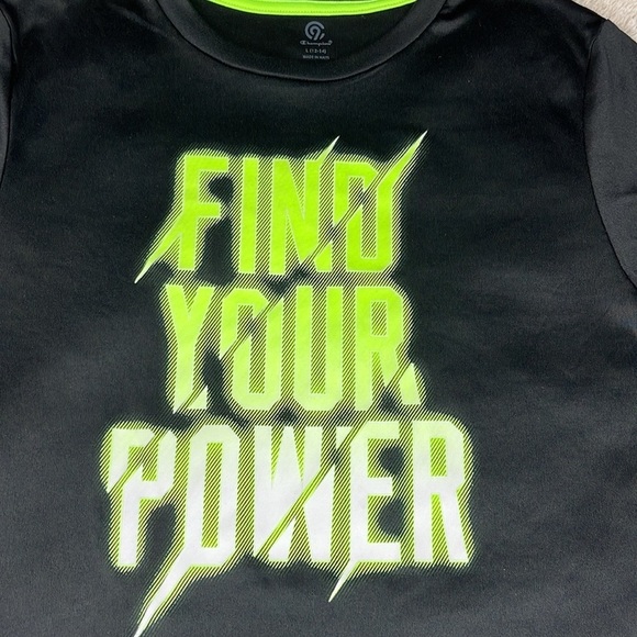 Champion Black Green Glow Tee Size L 12-14 - Picture 6 of 7